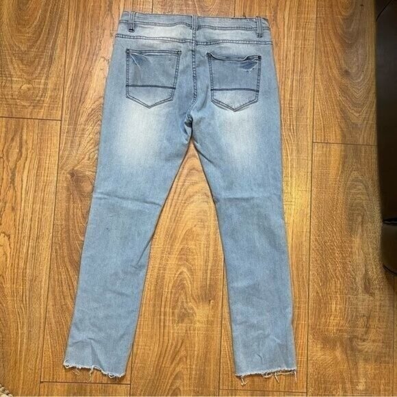 PAPER DENIM & cloth Men's Ligh Blue Distressed Skinny Jeans Stretch Size 34 - Picture 7 of 7